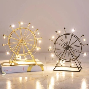 Decoración Creativa de Lujo para el Hogar, Adornos Modernos para Sala de Estar, Artesanía Decorativa Hecha a Mano, Rueda de la Fortuna Luminosa Giratoria - Product Image 2