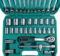 Ensemble d'outils à douilles en acier à haute teneur en carbone, 37 pièces, 1/2 pouce, à commande manuelle, personnalisé, avec étui rigide, pour la réparation automobile, l'entretien des équipements