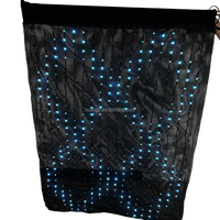 Cortina de Luces LED de Alta Resolución de 1.44x0.96m, Matriz de LED RGB, Animación Dinámica de Video, Batería Recargable