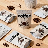 Bolsa de Embalaje para Granos de Café, Laminada, con Fondo Plano, Sellado de Ocho Lados, Impresión de Logotipo Mate, Alta Barrera, 250g 500g 1kg, Precio Bajo