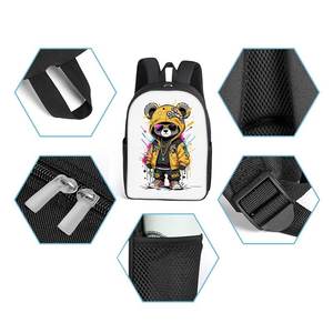 Рюкзак из полиэстера с рисунком медведя для мальчиков и девочек, лучший подарок, школьные сумки с 3D-мультяшным принтом, вместимость 20-35 л - Product Image 5