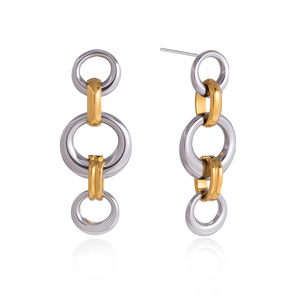 Drop Earrings Geometric Round Tassel <b>Titanium</b> Steel <b>Stud</b> Earrings For Women Fashion Jewelry - Product Image 5