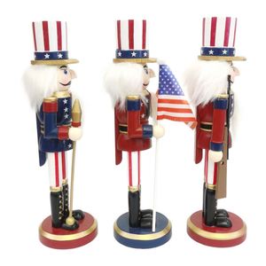 Soldat Casse-Noisette Américain Classique de 25 cm, Figurine Artisanale en Bois, Ornement pour Noël et Nouvel An - Product Image 4