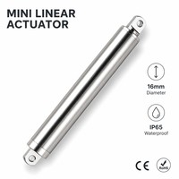 Actionneur linéaire micro en acier inoxydable 304 brossé, 12V 24V 80N, course de 30 mm, vitesse élevée de 8 mm/s, moteur électrique pour ventilateur