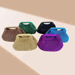 Borsa Clutch Artigianale Metallica di Alta Qualità per Donne, <span class=keywords><strong>Pochette</strong></span> da Sera per Matrimoni, Borsetta Piccola all'Uncinetto, Borsa da Spiaggia per Boutique - Product Image 1