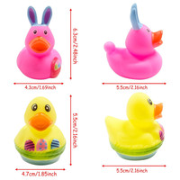 Canards en caoutchouc de Pâques Mini Bunny Duckies Jouets de bain pour douches de bébé Accessoires Enfants Panier de Pâques Stuffers et Party Favers
