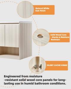 Combohome Custom Built Bathroom <strong>Cabinet</strong> Walnut 48 Inch Bathroom Vanity <strong>Under</strong> <strong>Sink</strong> Vanity Unit With Side <strong>Cabinet</strong> - Product Image 6