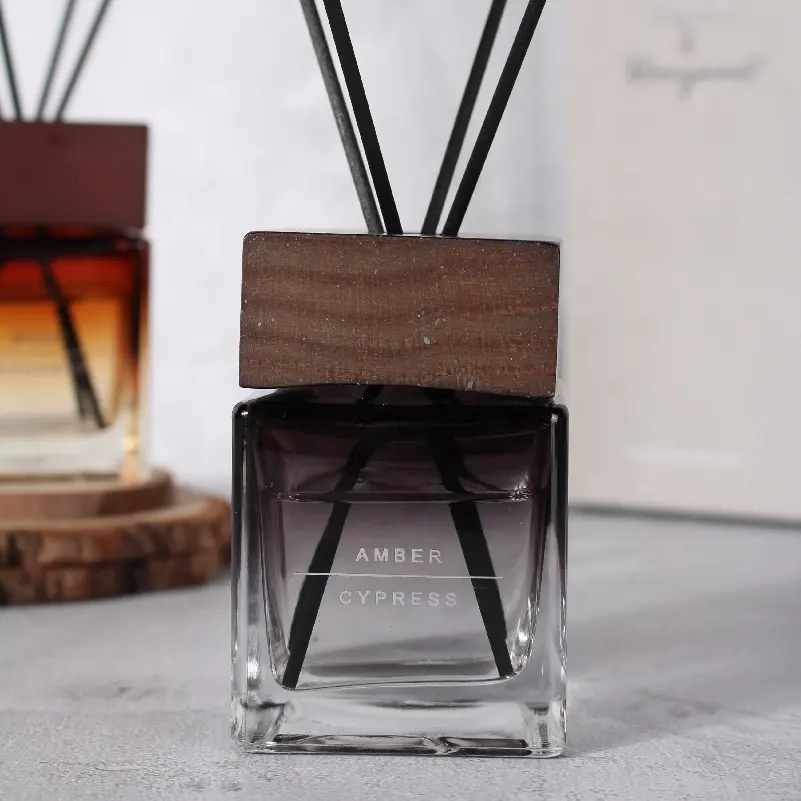 RAIN COAST Luxus verpackung mit getöntem Glas diffusor 200ml quadratische Flasche Reed Diffusor Sets