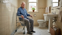 AndCare Commode de chevet en acier, capacité 100 kg, pour personnes âgées et handicapées - Fournitures de thérapie de réadaptation