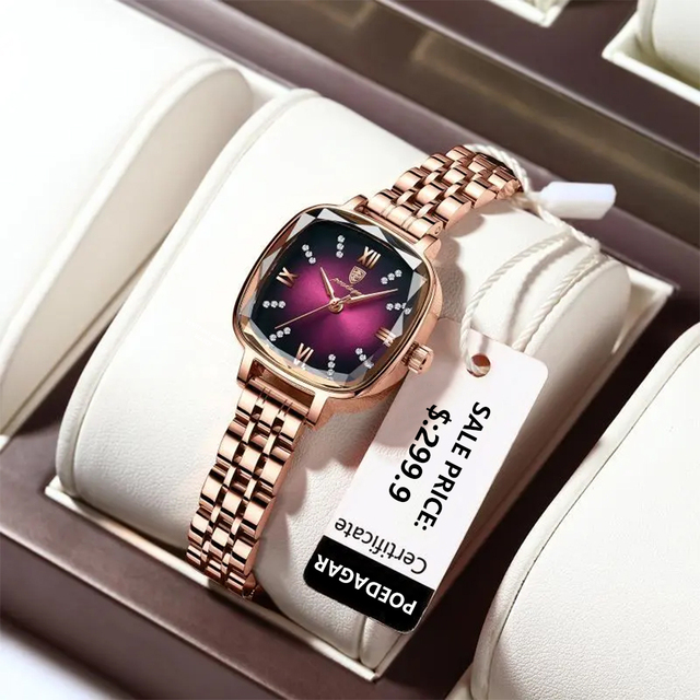 Poedagar Fashion Luxury Diamond Lady Watch Popular Stainless Steel Quartz Watches Top Brand Waterproof Watch Women