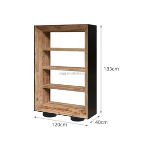 Modern Handmade <b>Solid</b> <b>Wood</b> Minimalist <b>Bookcase</b> Tea Display Cabinet-Eco-Friendly Durable Living Room Furniture Hotel Apartment - Product Image 1