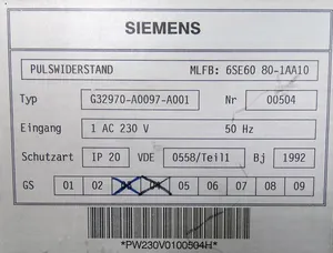 6SE60 801AA10 EStand 04 1 AC 230V 50Hz Resistencia de Pulso PLC - Product Image 3