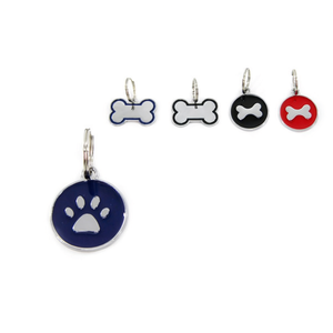 Targhetta identificativa per animali domestici Yommy, design a forma di osso e zampa in metallo, 1,8-2,8 cm, per cani e gatti - Product Image 3