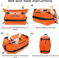 Roll-top Dry Duffel Sac à dos Grand sac sec étanche Sac de sport robuste avec sangles de sac à dos pour le kayak Rafting Boating