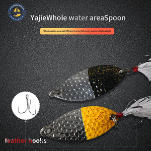 Señuelo Giratorio con Plumas YJLP22 para Pesca de Lubina, Cebo de Fondo con Anzuelo Triple para Uso en Exteriores - Product Image 3