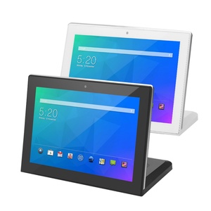 Écran tactile Android de bureau en forme de L de 10,1 pouces avec RJ45, NFC, RFID, PoE, pour la commande, le menu et la tablette de rétroaction client - Product Image 1