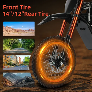 มอเตอร์ไซค์วิบากสำหรับผู้ใหญ่ พร้อมมอเตอร์ไร้แปรงถ่าน Peak-3000W และแบตเตอรี่ 48V 23AH ความเร็วสูงสุด 37 ไมล์ต่อชั่วโมง ระยะทาง 60 ไมล์ X8 มอเตอร์ไซค์วิบากสำหรับผู้ใหญ่ X8 X8 - Product Image 5