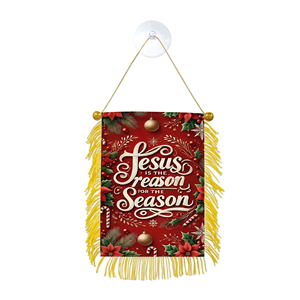 Mini-drapeaux de Noël pour voiture, à suspendre à la fenêtre avec ventouse - Product Image 1