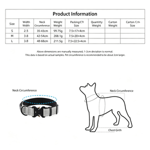 Collar táctico para perro Cross Border Handle, con bombas a prueba de explosiones, para perros grandes, medianos y pequeños, con cuello dorado con volantes, antipérdida - Product Image 2