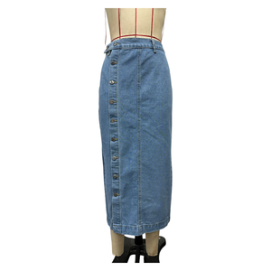 Y0291-boutique Abbigliamento 2026 Gonna Lunga in Denim con Bottoni e Spacco Alto, Trendy e Casual per Donne - Product Image 6