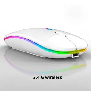 Rechargeable Slim Silent Mouse 2.4G Portable Mobile Optical Office Mouse LED Wireless Mouse for Notebook PC Laptop Computer