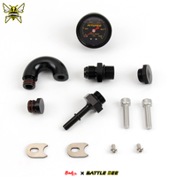 Kit de Riel de Inyección de Aluminio de Alto Flujo Serie K Riel de Combustible de Alto Rendimiento para Honda K20 K24 RSX Civic SI Integra EP3 con Manómetro Nuevo Negro