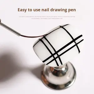 Nail Art Stylo Liner Ultra-fin Stylo de peinture professionnel Dessin au trait français Construction Spécial UV Gel Set Bois Pinceau plat - Product Image 3