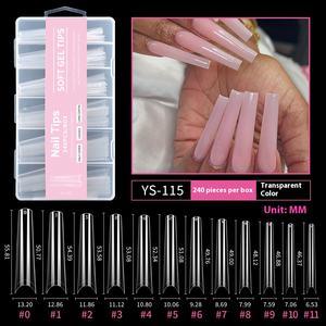 240 pièces XXXL autocollants transparents pour ongles chien mince autocollants complets peu profonds pour tuyau d'eau étendu <span class=keywords><strong>faux</strong></span> ongles pour doigts - Product Image 6