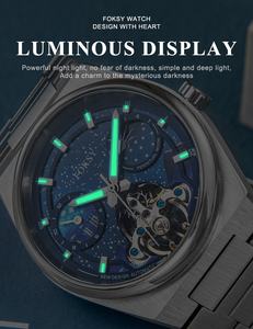 Montre automatique pour homme, design OEM avec mouvement Tourbillon, Phase <span class=keywords><strong>de</strong></span> <span class=keywords><strong>lune</strong></span>, Logo personnalisé - Product Image 6