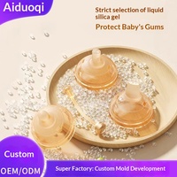 Tétine en silicone de 6 cm pour bébé, grande bouche de canard, biberon Shixi, qualité alimentaire, sensation de lait maternel réelle, 0-24 mois