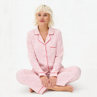 Ensemble de vêtements de détente en tricot Hongbo 2 pièces pour femmes, vêtements de maison tendance, vente en gros, pyjamas en coton et bambou à manches longues pour femmes