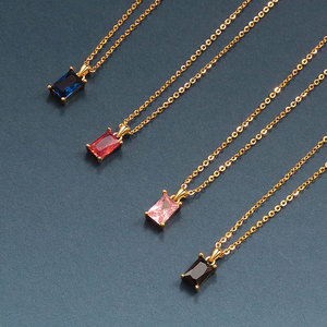 <span class=keywords><strong>Collana</strong></span> con Pietra Zodiacale in Argento Sterling 925 per Donna, Personalizzabile con Ciondolo Geometrico Colorato dei 12 Mesi, Vendita all'Ingrosso 2025 - Product Image 1