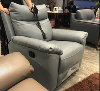Sofá Reclinable de Cine en Casa de Lujo para Sala de Estar con Consola y Portavasos, Tela de Alta Calidad, 2025