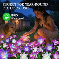 Lampes solaires CXS, 10 pièces, 40 têtes, design de lys coloré, tiges lumineuses, imperméables, ABS/acier inoxydable, décoration de jardin