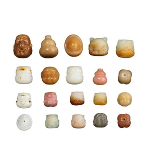 Bodhi Root Carving Loose Beads Mixed Shapes Totem Pattern for <b>Bracelet</b> Making Pearlescent Treatment Jinhua Origin AC4012 - Product Image 5