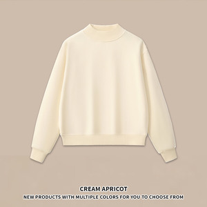 Sweat-shirt à capuche en molleton 350 GSM personnalisé pour <span class=keywords><strong>femme</strong></span>, couleur unie, <span class=keywords><strong>col</strong></span> montant, impression à la demande, style américain, pull épais - Product Image 5
