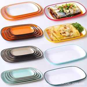Thickened Drop Resistant <b>Melamine</b> Rectangular <b>Plate</b> For Hotel Restaurant Breakfast Fast Food Durable Solid Color Dishware - Product Image 1