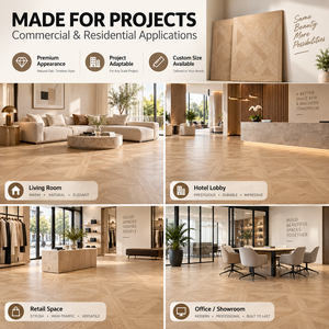 Parquet décoratif en chêne 15 mm, <span class=keywords><strong>chevron</strong></span> Versailles personnalisé pour projets résidentiels et commerciaux - Product Image 5