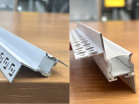 Tiras de Luces LED con Canal de Aleación de Aluminio y Cubierta de PC, Empotradas en Paneles de Yeso, Superficie Anodizada, Regulables