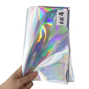 Film Plastik Lembut TPU Tipis Efek Cermin Holografik Pelangi Perak 0.15Mm untuk Membuat Dekorasi/Pakaian/Kerajinan