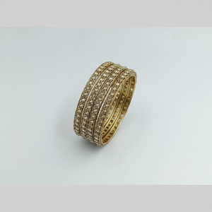 Jewelemarket Elegant & Luxurious <b>Gold</b> Plated Crystal Stone Bracelets & <b>Bangles</b> <b>Set</b> 2.6 Size Premium Jewelry Collection - Product Image 2