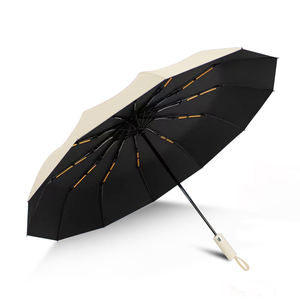 Parapluie coupe-vent à 3 plis, cadre en fibre de verre, 24 baleines, parapluie pliant automatique pour les jours ensoleillés et pluvieux - Product Image 5