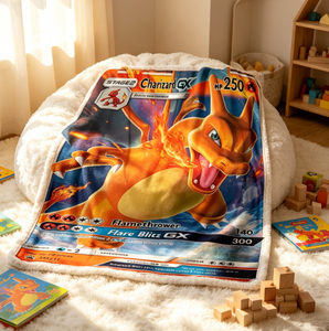 Manta <span class=keywords><strong>de</strong></span> Felpa HCY Pok-M Anime Charizard, Manta <span class=keywords><strong>de</strong></span> Dibujos Animados para el Hogar, Cubrecama Ligero, Alfombra Multifuncional - Product Image 5
