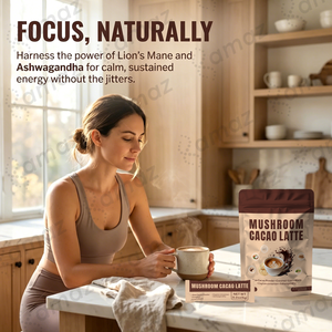 <span class=keywords><strong>Poudre</strong></span> de cacao aux 5 champignons sans sucre de marque privée Amaz – Complément énergétique, amélioration de l'humeur et soutien immunitaire - Product Image 4