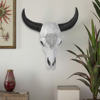 Décoration murale pour la maison tête de vache taureau décor résine Halloween réaliste Statue squelette tête d'animal tête de taureau tenture murale décor
