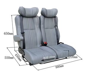 Asiento Doble de Cuero Autoliuma Xtra Space VIP para RV con Reposabrazos y Base Giratoria para Furgonetas y Vehículos de Expedición - Product Image 5