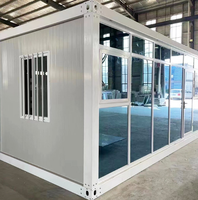 Casa Contenedor de Lujo de 40 Pies, Un Piso, Tres Habitaciones, Ensamblaje de Vidrio Modular Prefabricado y Portátil para Uso de Oficina