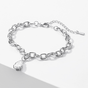 RAKOL BP3030 925 Sterling <b>Silver</b> <b>Bracelet</b> Chain Female <b>Bracelet</b> Circle Pendant Attached <b>Bracelet</b> - Product Image 2