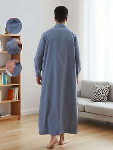 Túnica Eid para Hombres Musulmanes, Túnica Islámica Árabe Eid 2026 Ramadán, Ropa Musulmana de Arabia Saudita, Túnica Tradicional Árabe de Dubái, Especialmente Suave - Product Image 3