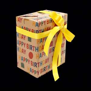 New Design Disposable Coated Virgin <b>Kids</b> Birthday Kraft Printed Gift <b>Wrapping</b> <b>Paper</b> 43x300cm 4 Roll Set Packaging - Product Image 1